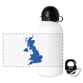 UK-Karte - Panorama Trinkflasche mit Deckel 500 ml - Weiß - Vorne