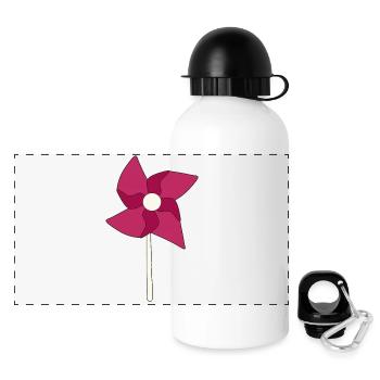 Windrad Windräder - Panorama Trinkflasche mit Deckel 500 ml - Weiß - Vorne