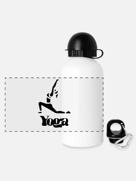 Yoga Meditation - Panoramic Thermal Bottle with Lid 500 ml - white