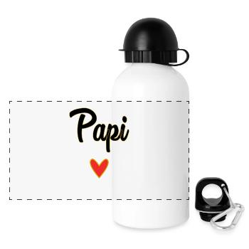 OPA. VATERTAG. ALLES Gute zum Tag des Großvaters. ICH LIEBE DICH. - Panorama Trinkflasche mit Deckel 500 ml - Weiß - Vorne