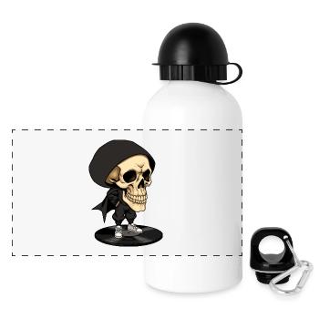 Totenkopf Rapper - Panorama Trinkflasche mit Deckel 500 ml - Weiß - Vorne