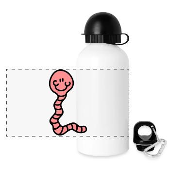 Wurm - Panorama Trinkflasche mit Deckel 500 ml - Weiß - Vorne