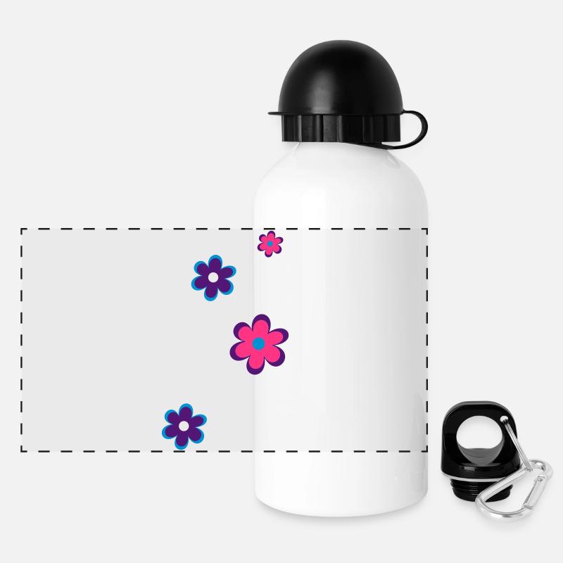 Flowers - Panoramic Thermal Bottle with Lid 500 ml - white