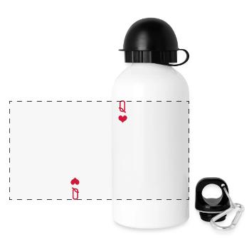QUEEN OF HEARTS HERZKÖNIGIN - Panorama Trinkflasche mit Deckel 500 ml - Weiß - Vorne
