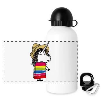 Mexican unicorn - Panoramic Thermal Bottle with Lid 500 ml - white - Front