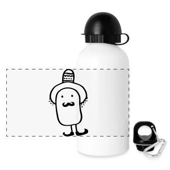 Mexicaine avec un sombrero - Gourde panoramique avec couvercle 500 ml - blanc - Devant
