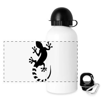 echse - lizard - Panorama Trinkflasche mit Deckel 500 ml - Weiß - Vorne