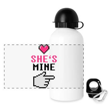 She's Mine 8-Bit - Panoramic Thermal Bottle with Lid 500 ml - white - Front