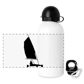 char à voile - Gourde panoramique avec couvercle 500 ml - blanc - Devant