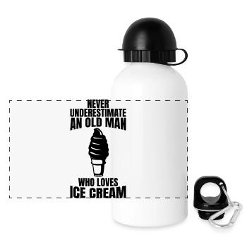 Eiscreme Liebhaber Großvater - Panorama Trinkflasche mit Deckel 500 ml - Weiß - Vorne