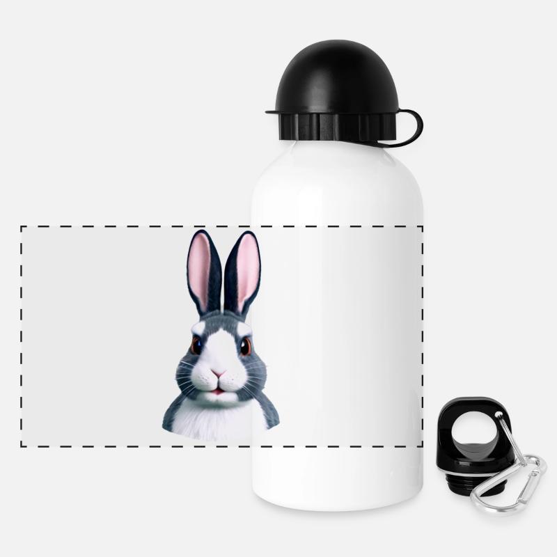 Rabbit - Not only at Easter - Panoramic Thermal Bottle with Lid 500 ml - white
