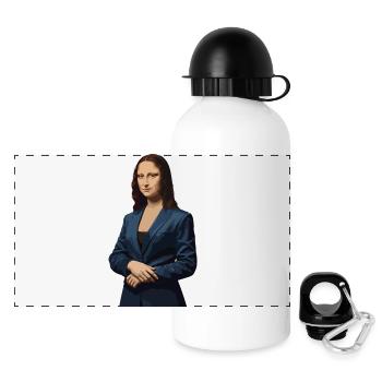 Mona Lisa businesswoman - Panoramic Thermal Bottle with Lid 500 ml - white - Front