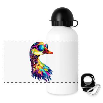 Gans Süße Gänseküken Gans Küken Ente Kleine Gänse - Panorama Trinkflasche mit Deckel 500 ml - Weiß - Vorne