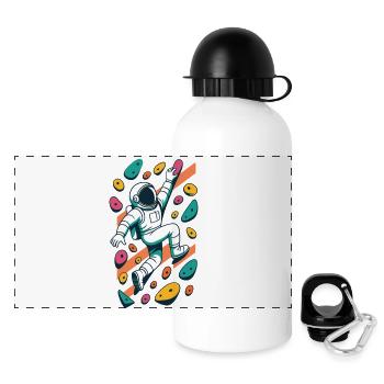Bouldering Astronaut Hovering Easy Climbing Gesche - Panoramic Thermal Bottle with Lid 500 ml - white - Front