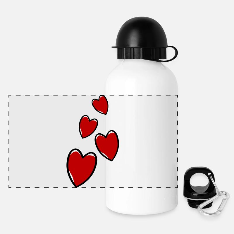 Heart icon - Panoramic Thermal Bottle with Lid 500 ml - white