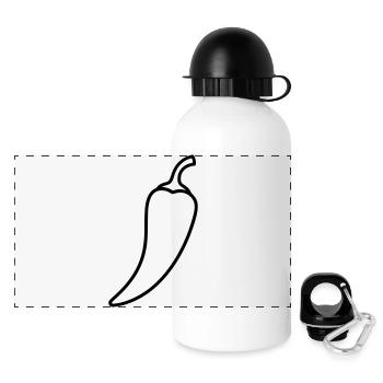 Chili pepper hot outline - Panoramic Thermal Bottle with Lid 500 ml - white - Front
