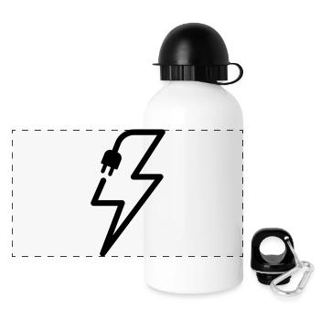Electrician Lightning Plug Power Icon - Panoramic Thermal Bottle with Lid 500 ml - white - Front