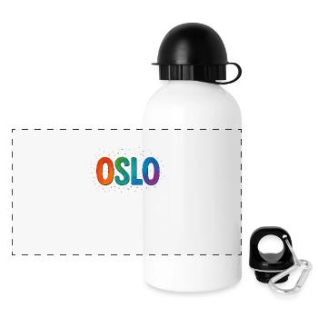 OSLO - Panorama Trinkflasche mit Deckel 500 ml - Weiß - Vorne