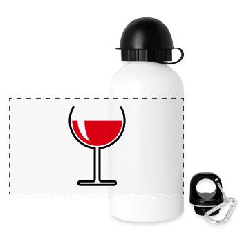 XRotweinglas Rund Offen (Rotwein / Wein / 2C) - Panorama Trinkflasche mit Deckel 500 ml - Weiß - Vorne