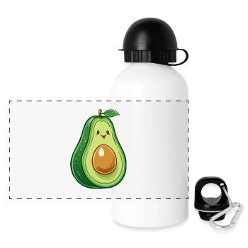 Avocado with face - Panoramic Thermal Bottle with Lid 500 ml - white - Front