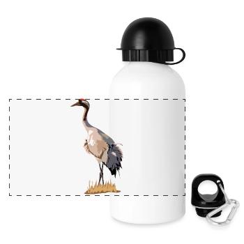 Kranich - Panorama Trinkflasche mit Deckel 500 ml - Weiß - Vorne