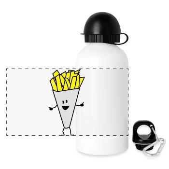 french fries - Gourde panoramique avec couvercle 500 ml - blanc - Devant
