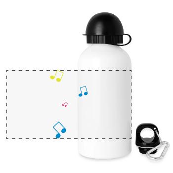 Noten - Panorama Trinkflasche mit Deckel 500 ml - Weiß - Vorne