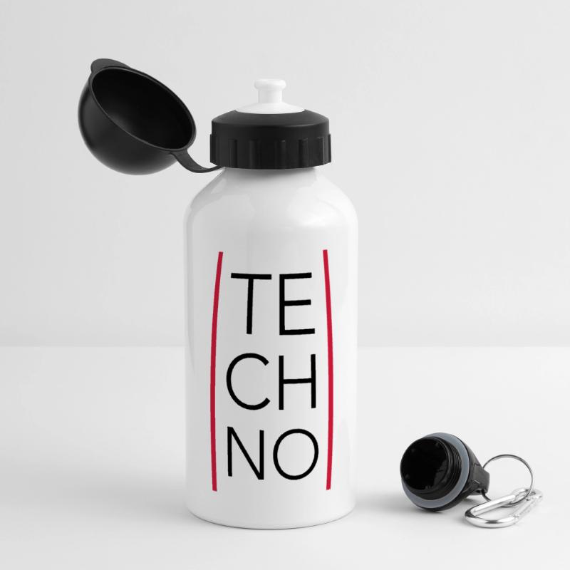 Techno Panorama Trinkflasche mit Deckel 500 ml