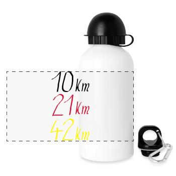 distance de course 10km 21km 42km Allemagne - Gourde panoramique avec couvercle 500 ml - blanc - Devant