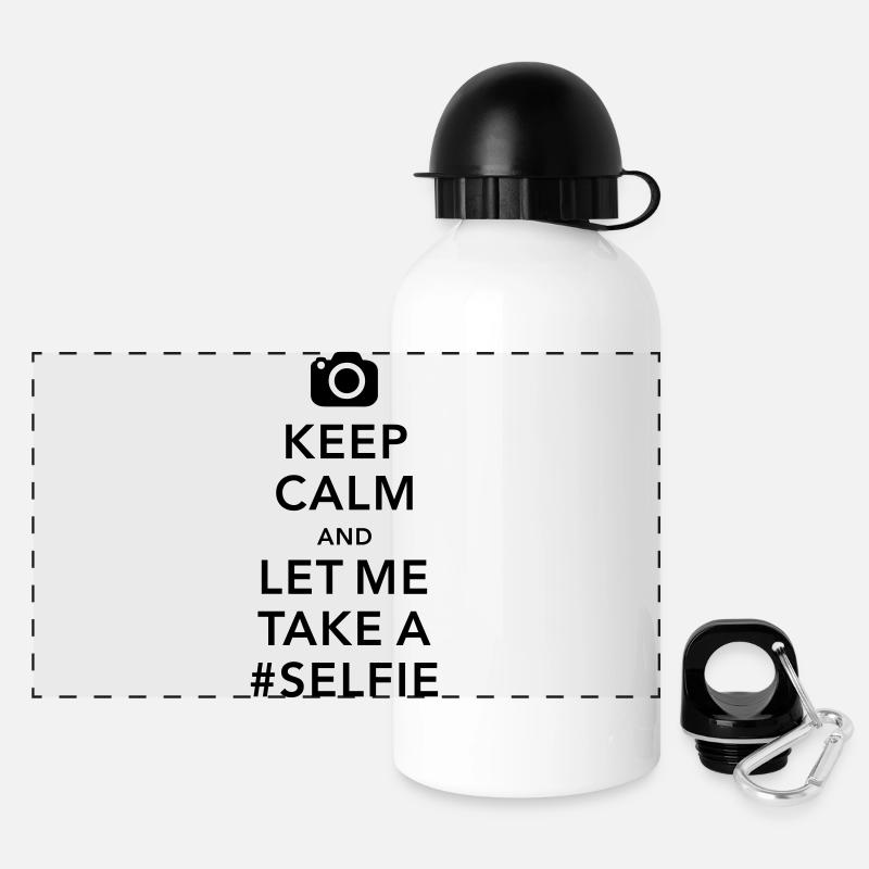funny Keep calm take a selfie #selfie meme - Panoramic Thermal Bottle with Lid 500 ml - white