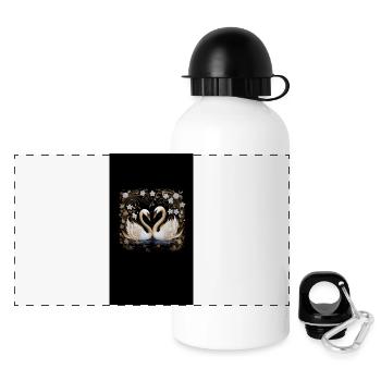 Elegant swans - Panoramic Thermal Bottle with Lid 500 ml - white - Front
