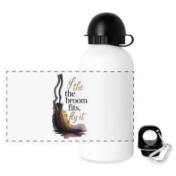 Wenn der Besen passt, flieg los - Panorama Trinkflasche mit Deckel 500 ml - Weiß - Vorne