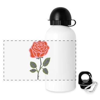 Rose Bloom Textile Print for Clothing - Panoramic Thermal Bottle with Lid 500 ml - white - Front