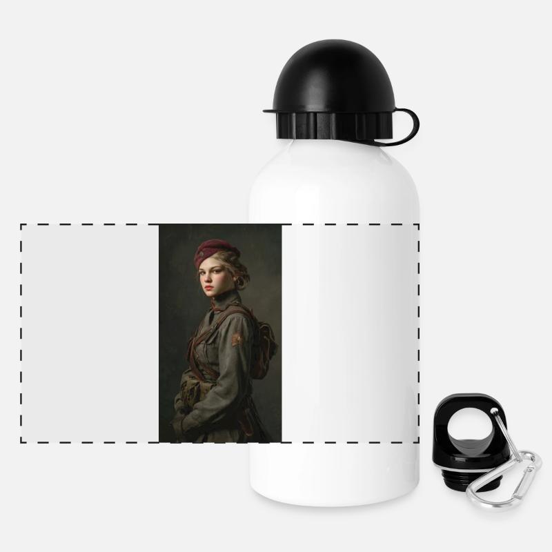 Historical Warrior in Coat - Panoramic Thermal Bottle with Lid 500 ml - white