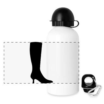 Black Boot Silhouette - Panoramic Thermal Bottle with Lid 500 ml - white - Front