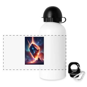 Fantastischer Meteor, der herunterfällt - Panorama Trinkflasche mit Deckel 500 ml - Weiß - Vorne