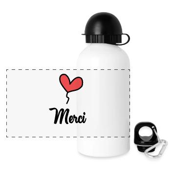 VIELEN DANK. GELIEBTE. MEISTER - Panorama Trinkflasche mit Deckel 500 ml - Weiß - Vorne