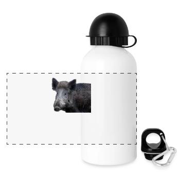 Sanglier Sanglier Porc Truie Cochon - Gourde panoramique avec couvercle 500 ml - blanc - Devant