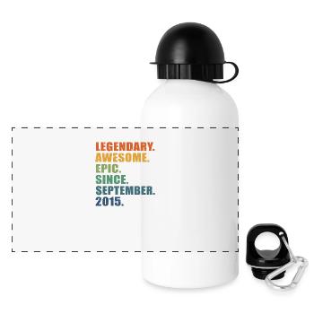 8th Birthday, September 2015, 8 Year Anniversary - Panoramic Thermal Bottle with Lid 500 ml - white - Front