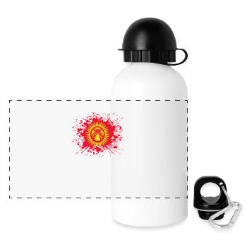 home country roots wurzeln love Kirgisistan png - Panorama Trinkflasche mit Deckel 500 ml - Weiß - Vorne