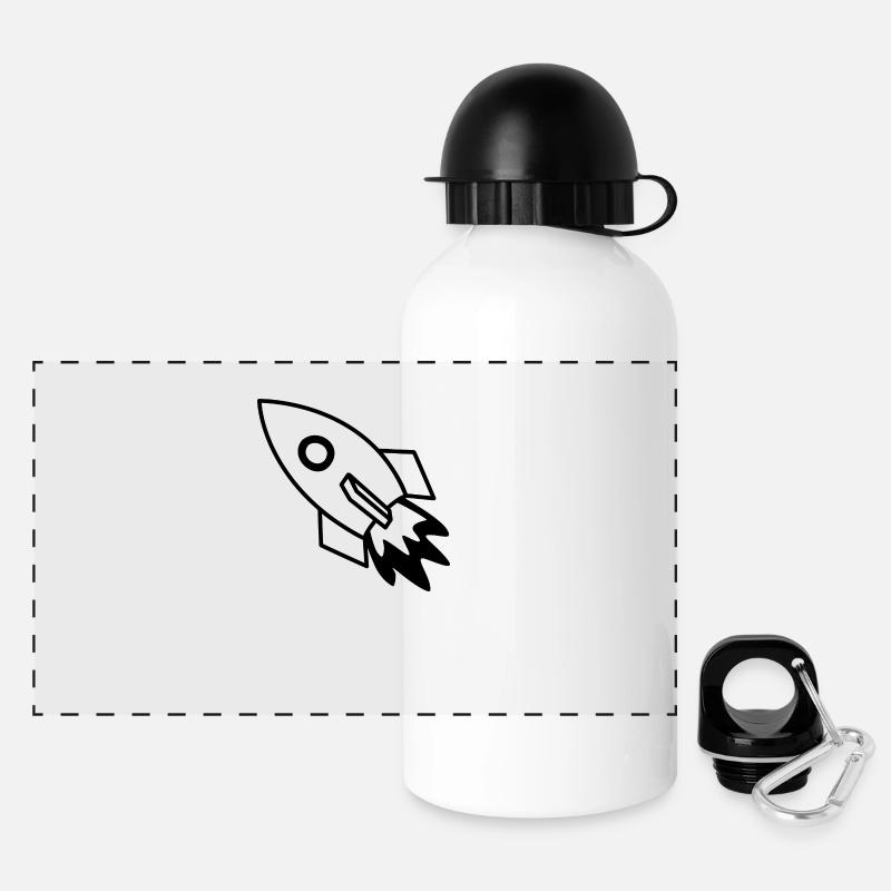 fusée - Gourde panoramique avec couvercle 500 ml - blanc