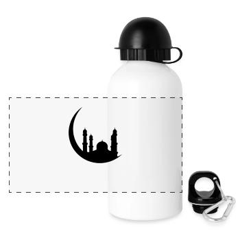 Islam Moschee Halbmond Orient - Panorama Trinkflasche mit Deckel 500 ml - Weiß - Vorne