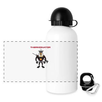 Thermonator Terminator Gift Idea - Panoramic Thermal Bottle with Lid 500 ml - white - Front