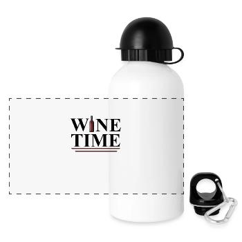 Wine Time - Panorama Trinkflasche mit Deckel 500 ml - Weiß - Vorne