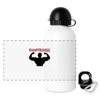 Kampfkoloss Training Motivaton Geschenk - Panorama Trinkflasche mit Deckel 500 ml - Weiß - Vorne