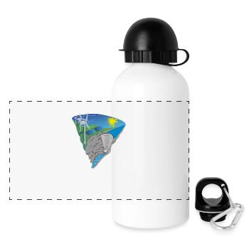 Solar Wind Water Renewable Energy Environmental Protection - Panoramic Thermal Bottle with Lid 500 ml - white - Front