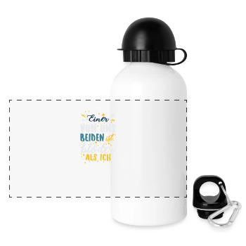 Lustiger Spruch Beste Freunde Partner Witzig - Panorama Trinkflasche mit Deckel 500 ml - Weiß - Vorne