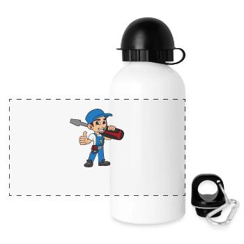 électricien - Gourde panoramique avec couvercle 500 ml - blanc - Devant