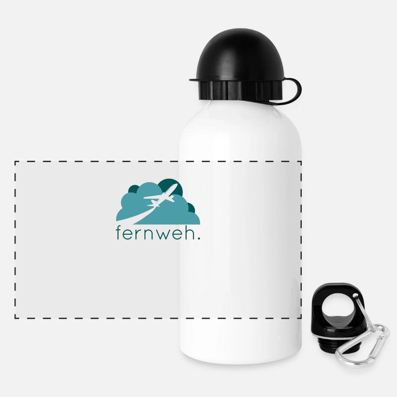 fernweh gift idea travel - Panoramic Thermal Bottle with Lid 500 ml - white