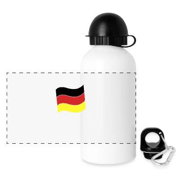 German flag - Panoramic Thermal Bottle with Lid 500 ml - white - Front
